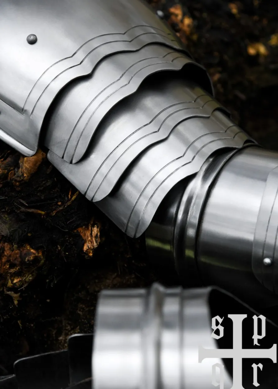 Gotisches Armzeug, 16. Jh., 1,6 mm Stahl, Paar