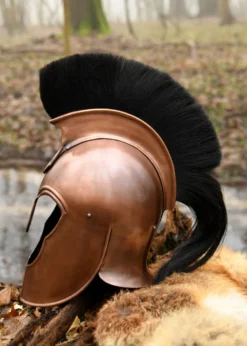 Griechischer Helm aus Troja mit Helmbusch