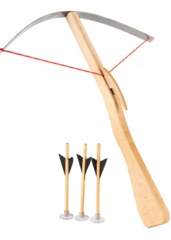 Große Kinder-Armbrust aus Holz mit Federstahlbügel, inkl. 3 Bolzen