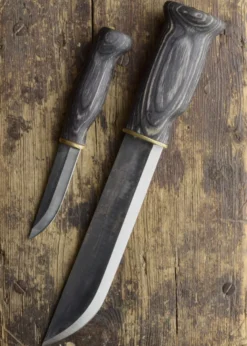 Großes Doppelmesser Lapinleuku, schwarz, Wood-Jewel