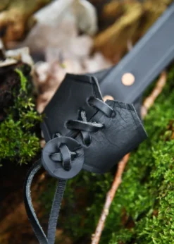 Gürtelhalter aus Leder für 0,2l und 0,3l Trinkhörner, schwarz