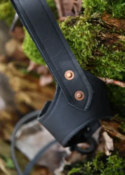 Gürtelhalter aus Leder für 0,2l und 0,3l Trinkhörner, schwarz