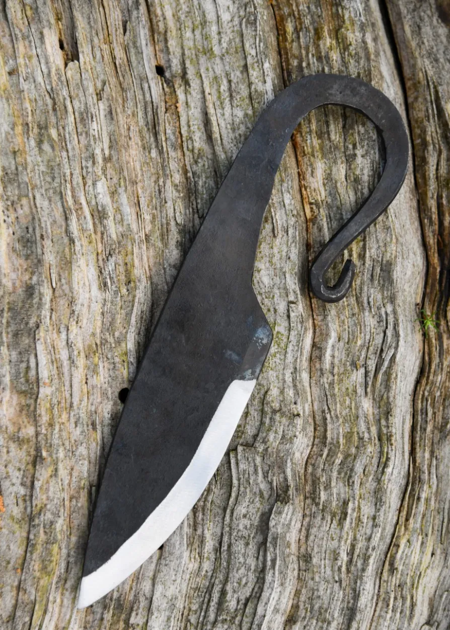 Handgeschmiedetes Wikingermesser mit Lederscheide