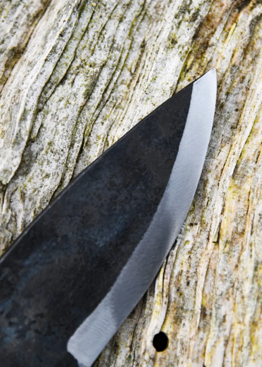 Handgeschmiedetes Wikingermesser mit Lederscheide