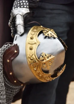 Helm von Robert Bruce, Mittelalter-Beckenhaube mit Brünne, 1,6 mm Stahl