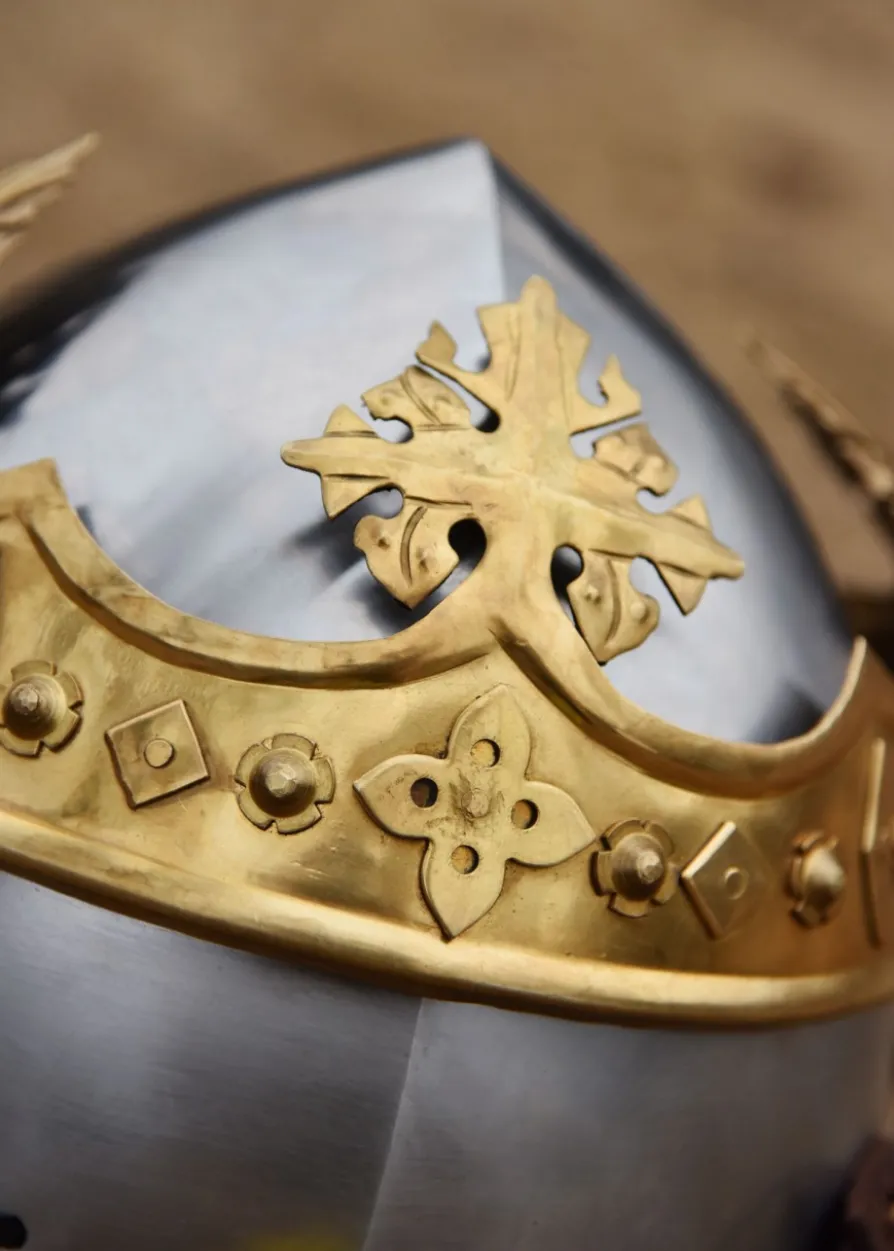 Helm von Robert Bruce, Mittelalter-Beckenhaube mit Brünne, 1,6 mm Stahl