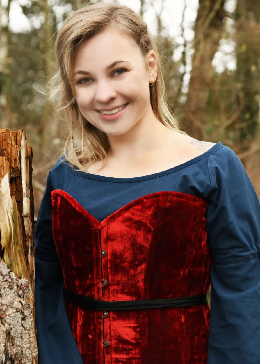 Hochwertige Corsage aus Samt, Vollbrustcorsage, rot
