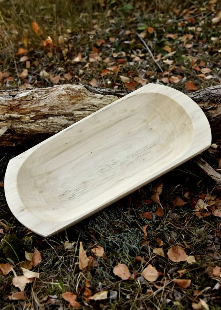Holztrog aus Lindenholz, glatt, versiegelt, ca. 45 x 23 x 6 cm