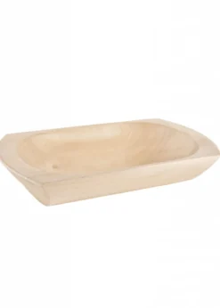 Holztrog aus Lindenholz, glatt, versiegelt, ca. 30 x 16 x 6 cm