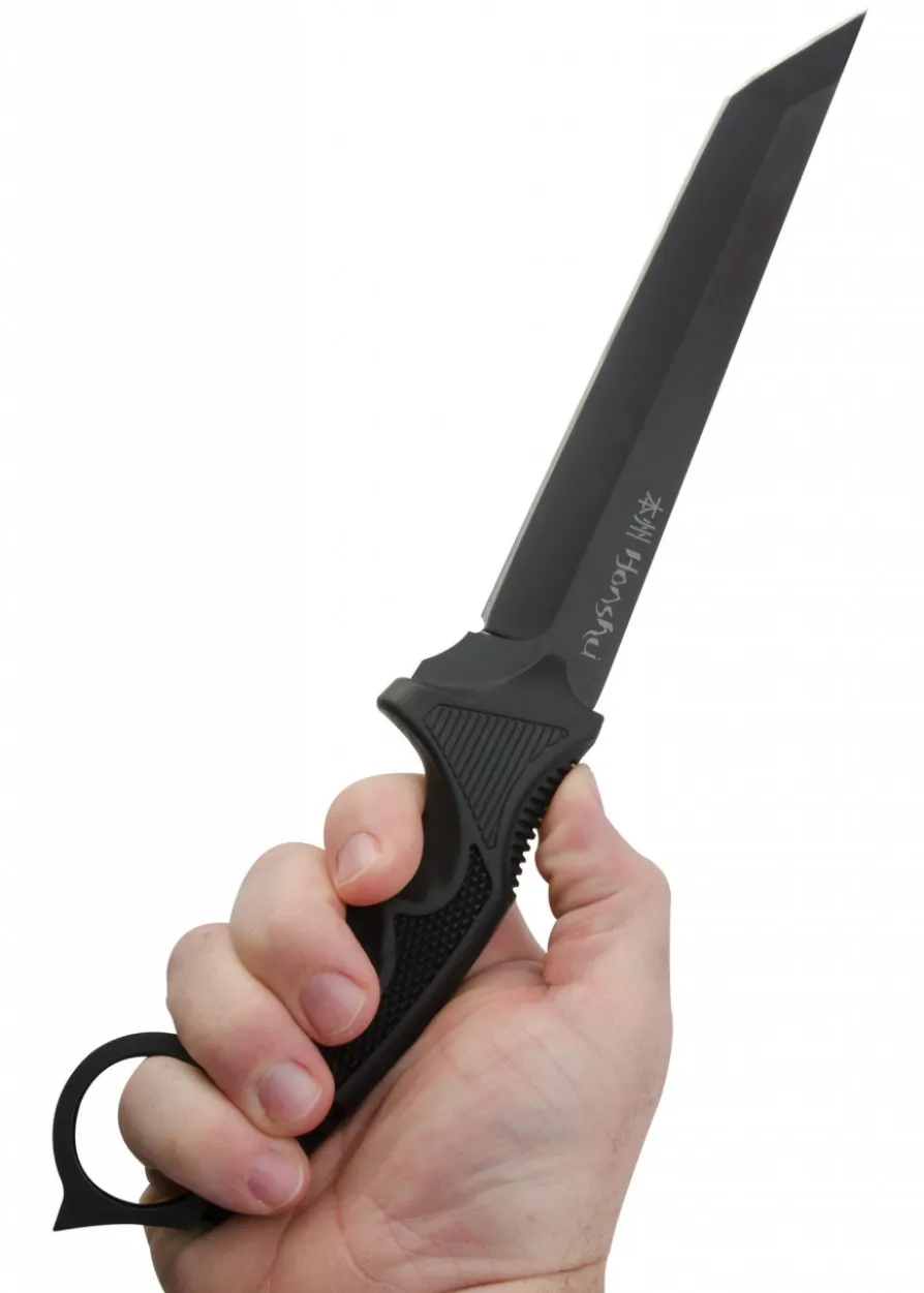 Honshu Aizu Ring Fighter Tanto mit Scheide, schwarz