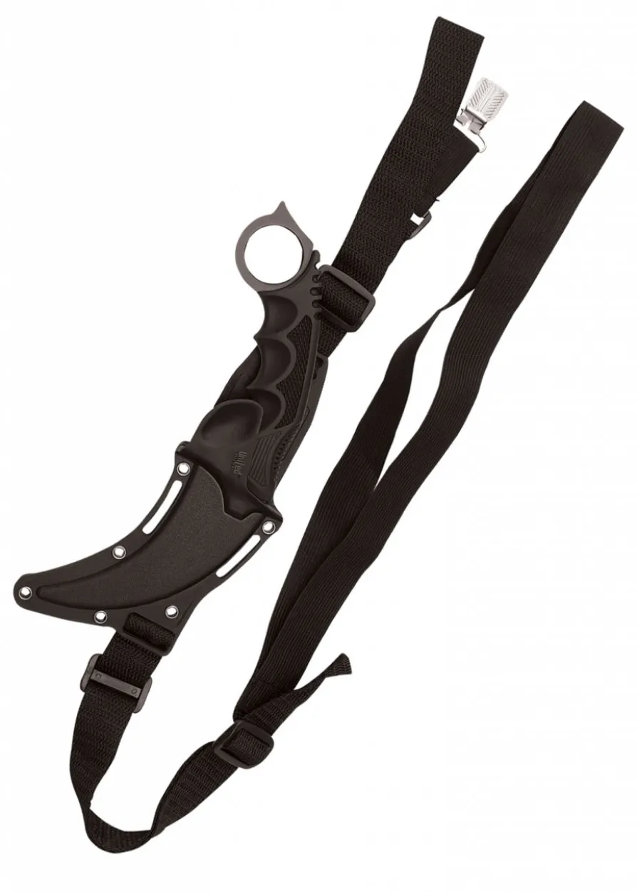 Honshu Karambit-Messer, Schwarz, mit Schultergurt