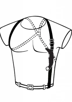 Honshu Karambit-Messer, Schwarz, mit Schultergurt