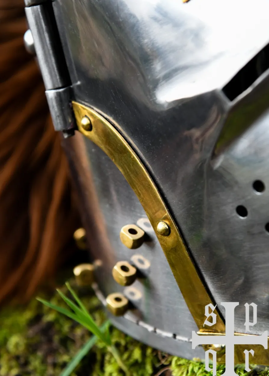 Hundsgugel, Mittelalter-Helm, ca. 1370, 1,6 mm Stahl