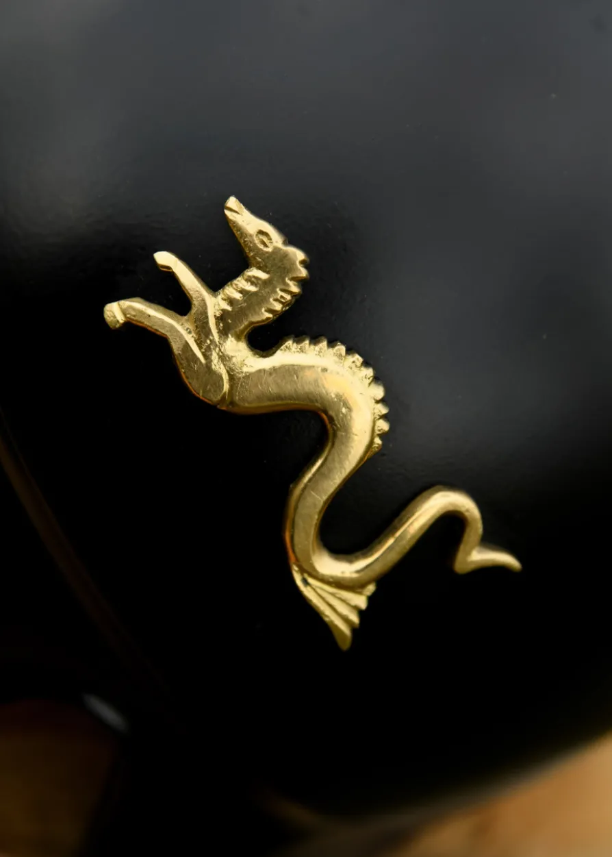 Italo-Korintherhelm mit Helmbusch, schwarz, verziert