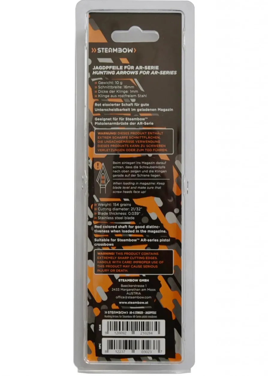 Jagdpfeile für Stinger Repetier-Armbrustpistole, 3 Stück