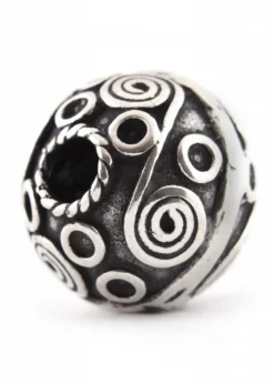 Keltische Bartperle und Lockenperle mit Spiralen aus Silber