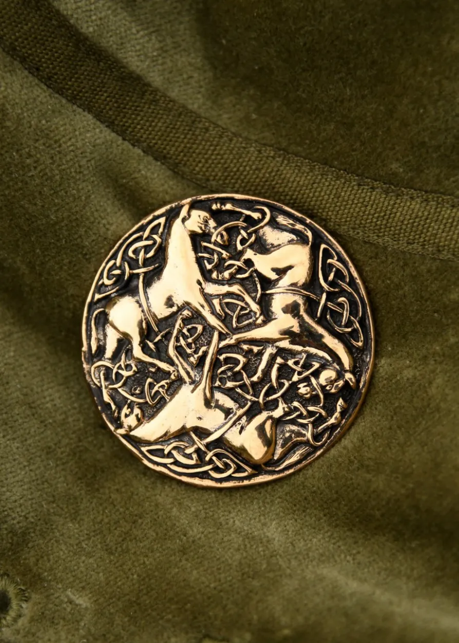Keltische Bronzefibel Drei Pferde