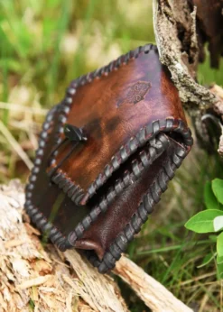 Keltische Ledertasche, Mittelalter-Gürteltasche, Piktisches Motiv