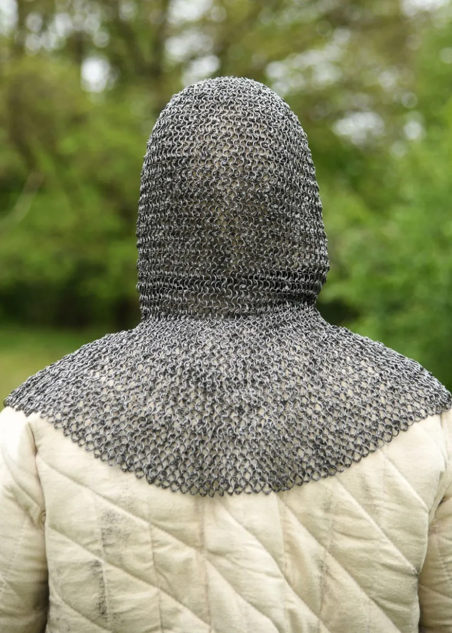 Kettenhaube mit dreieckigem Mundschutz, ID8mm, unbehandelt