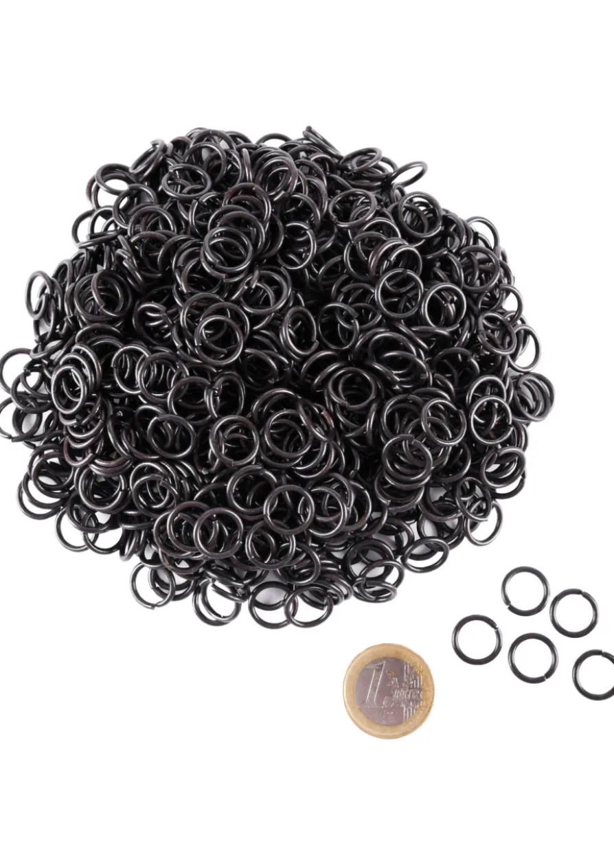 Kettenringe, 3 kg-Paket, unvernietet, brüniert 9 mm ID
