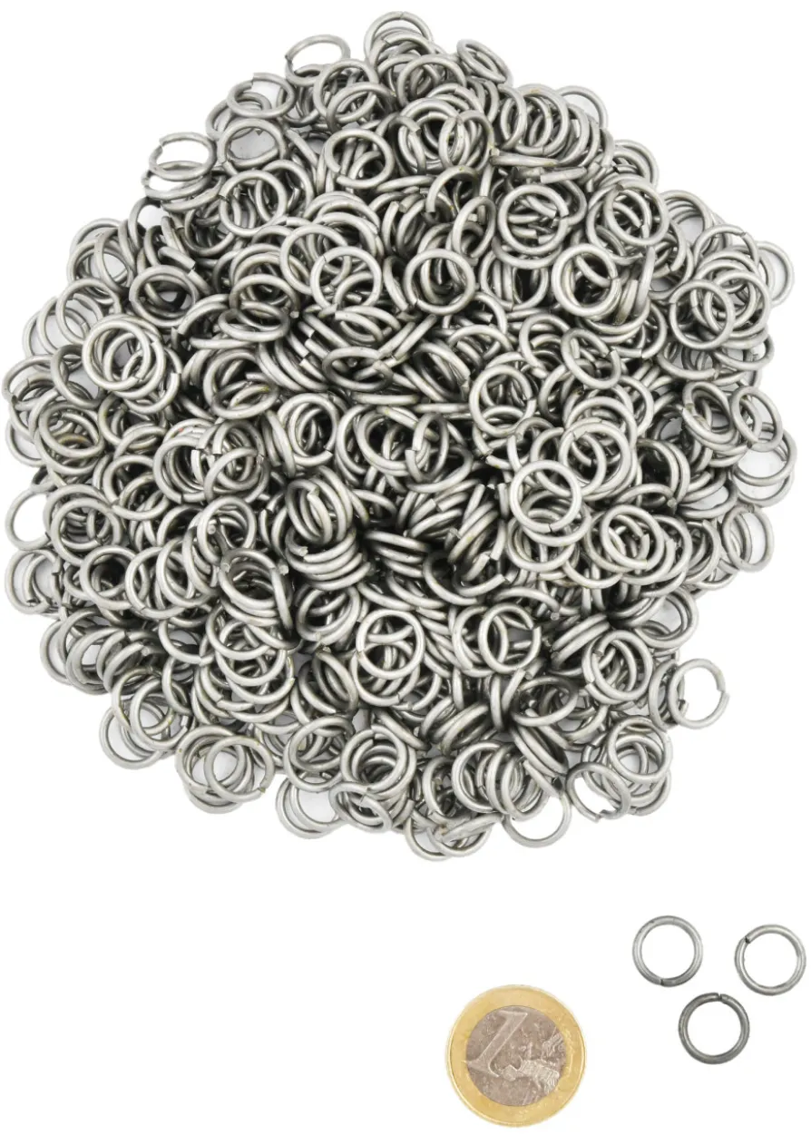 1kg Paket lose Kettenringe, unvernietet, ID8mm, Federstahl