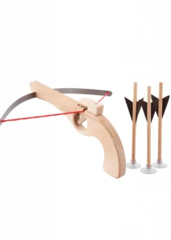 Kinder-Armbrust aus Holz mit Federstahlbügel, inkl. 3 Bolzen
