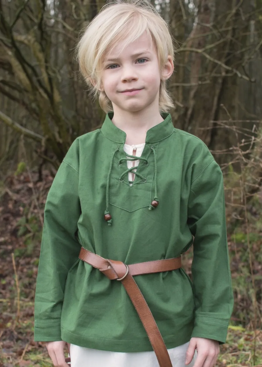 Kinder Mittelalter-Hemd Colin, grün