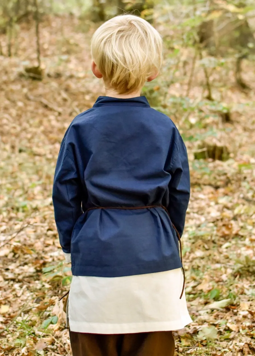 Kinder Mittelalter-Hemd Colin, blau