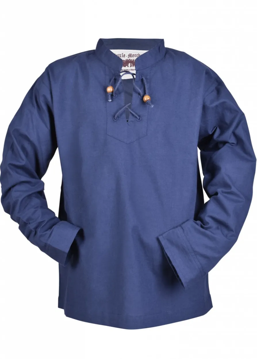 Kinder Mittelalter-Hemd Colin, blau