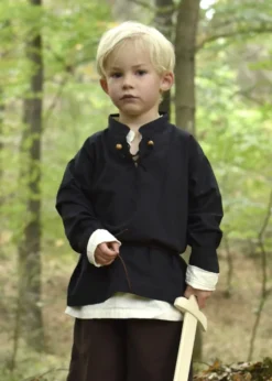 Kinder Mittelalter-Hemd Colin, schwarz