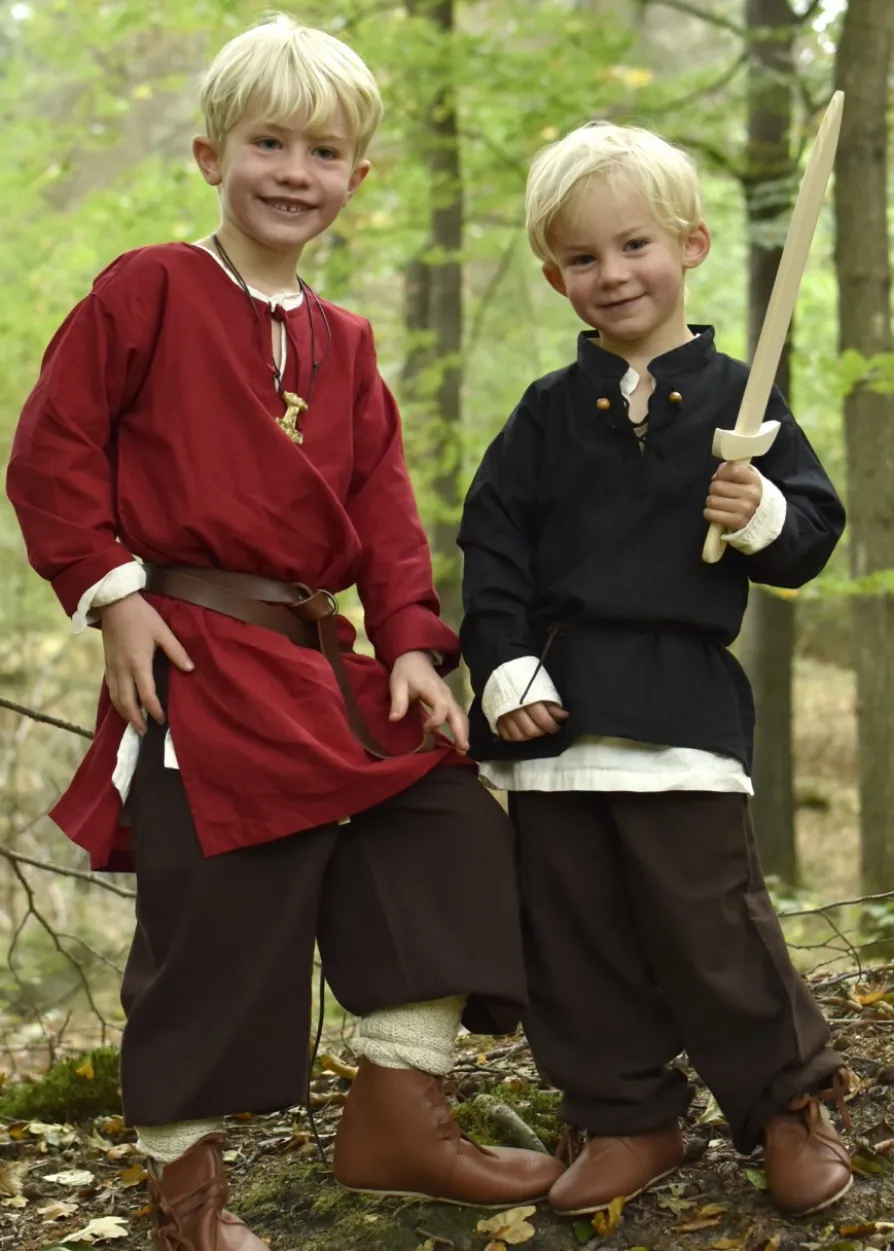 Kinder Mittelalter-Hemd Colin, schwarz