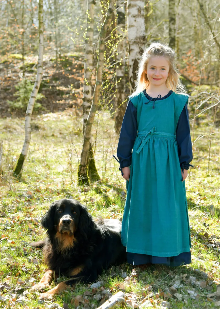 Kinder Mittelalterkleid, Überkleid Lilou, petrol