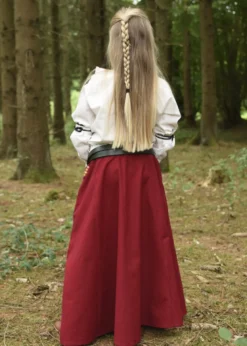 Kinder Mittelalter-Rock Lucia, weit ausgestellt, rot