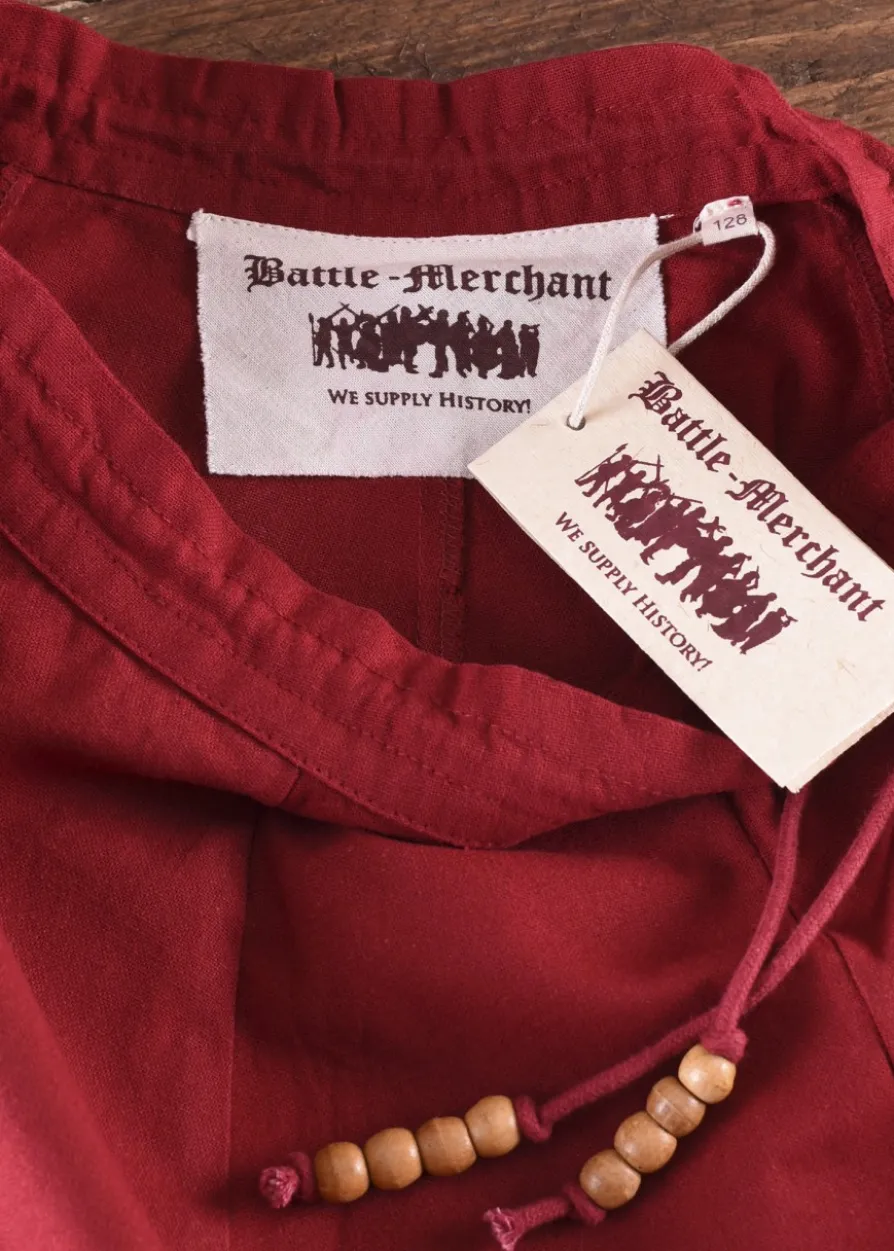 Kinder Mittelalter-Rock Lucia, weit ausgestellt, rot