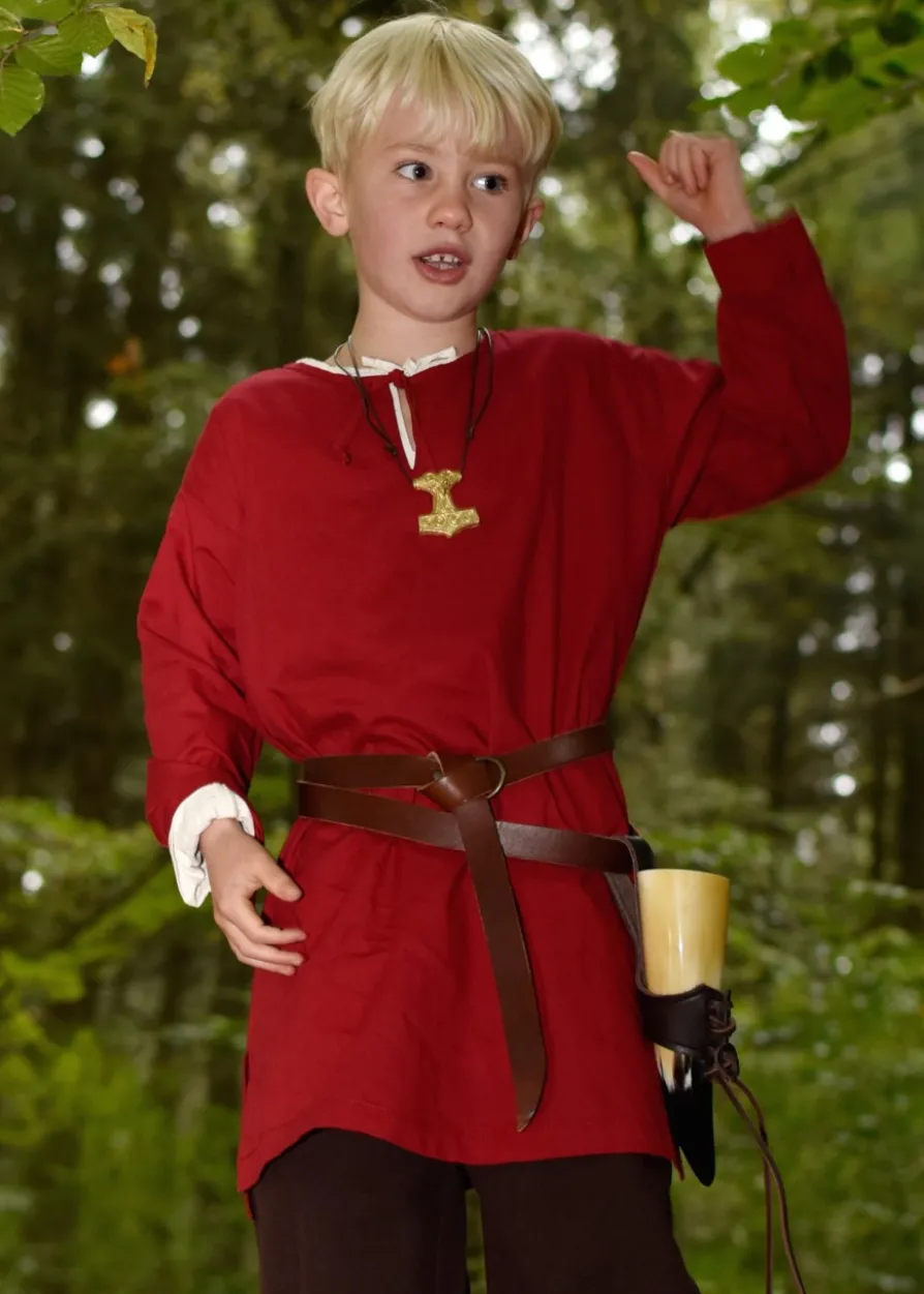 Kinder Mittelalter-Tunika Arn, rot