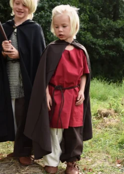 Kinder Mittelalter-Tunika Linus, kurzarm, rot