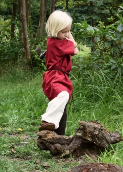 Kinder Mittelalter-Tunika Linus, kurzarm, rot