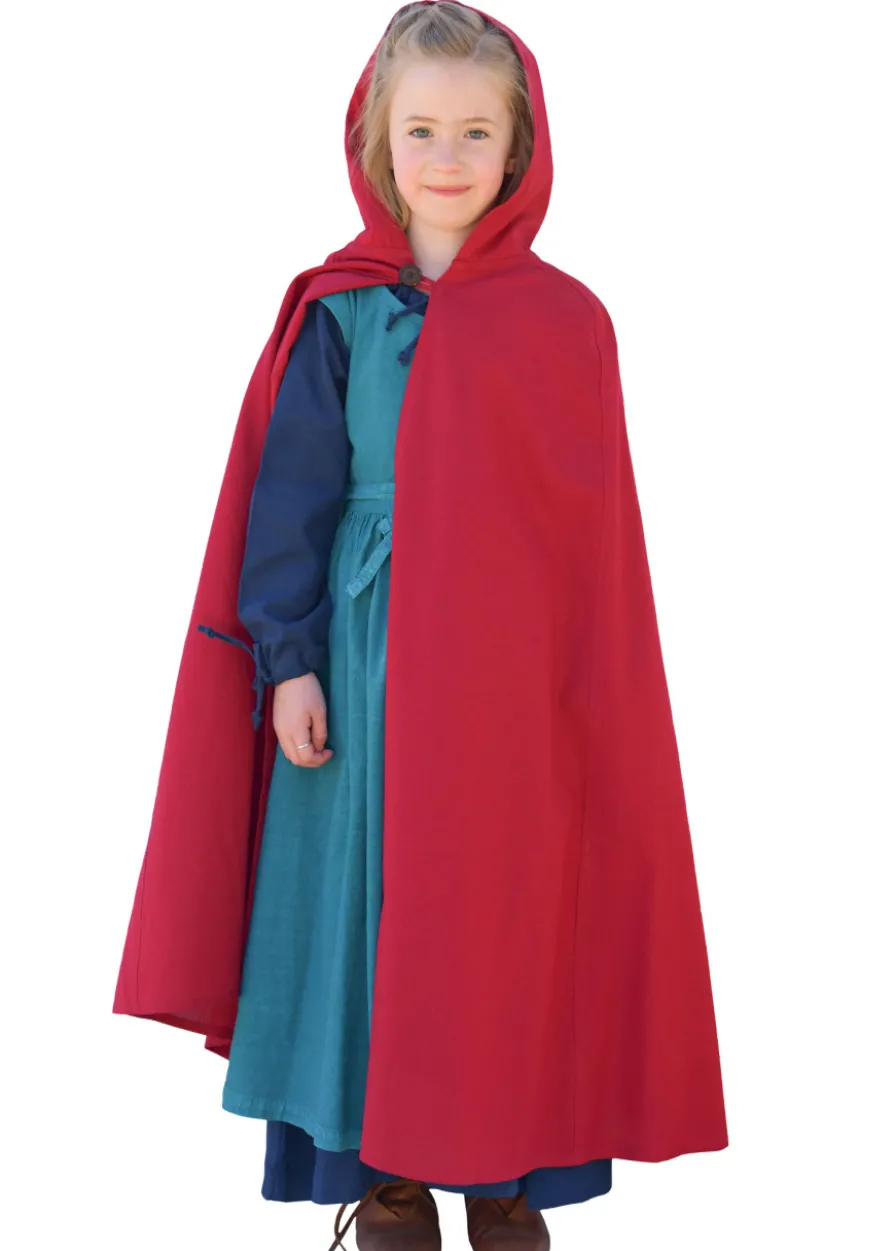 Kinder Mittelalter Umhang Paul, rot