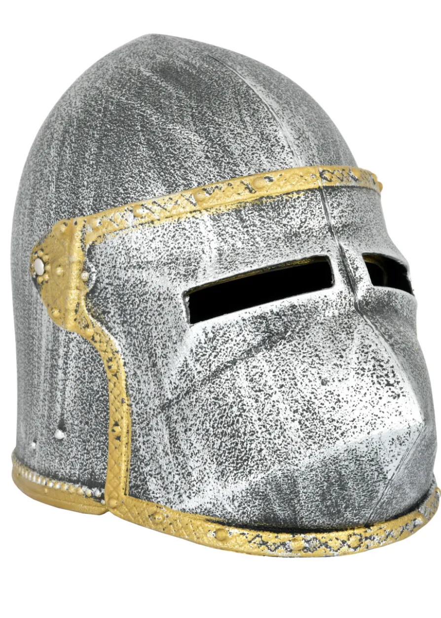 Kinder Ritterhelm Hundsgugel mit Klappvisier, Kunststoff