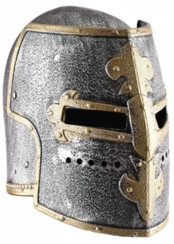 Kinder Ritter-Topfhelm mit Klappvisier aus Kunststoff