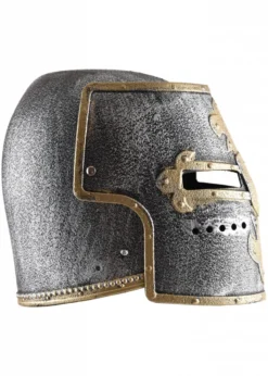 Kinder Ritter-Topfhelm mit Klappvisier aus Kunststoff
