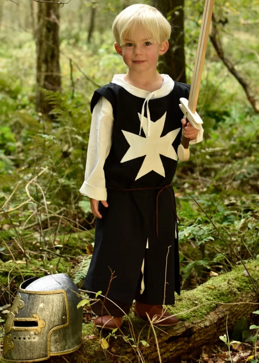 Kinder Wappenrock Alexander, Johanniter, schwarz/natur