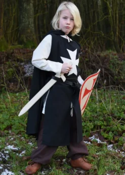 Kinder Wappenrock Alexander, Johanniter, schwarz/natur