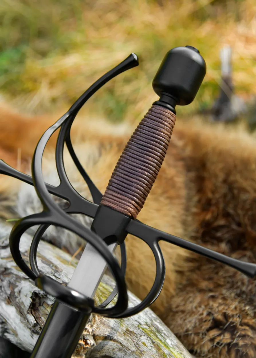 Kingston Arms Rapier mit geschwungenem Parier, schwarz