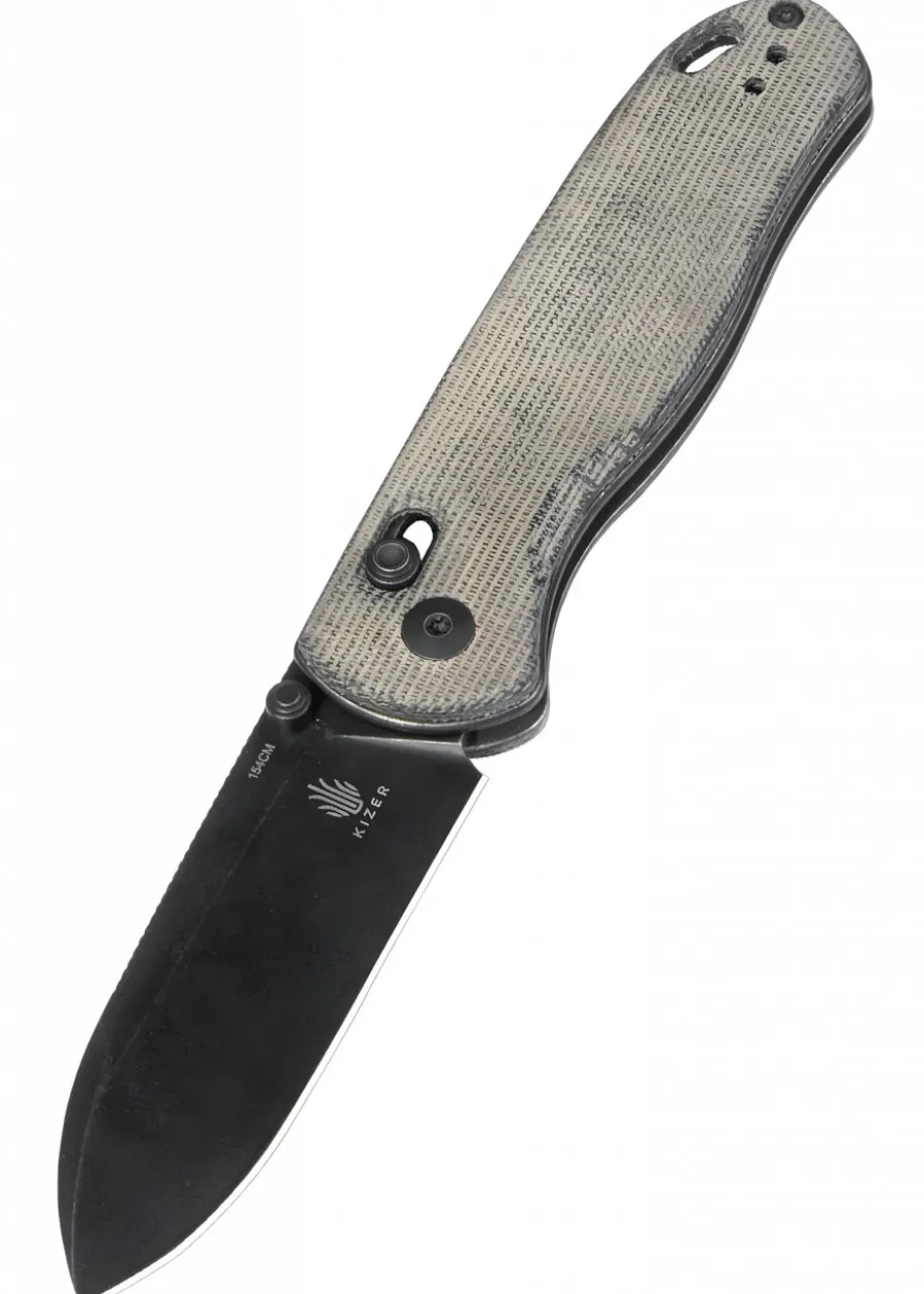 Kizer Knives DROP BEAR, Micarta, schwarze Klinge, Taschenmesser