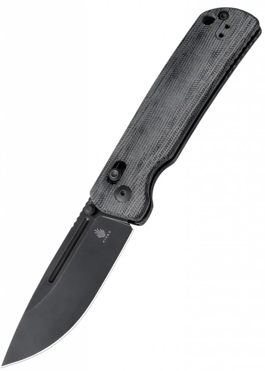 Kizer Knives ESCORT, Micarta, schwarze Klinge, Taschenmesser
