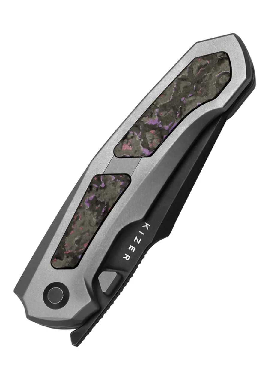 Kizer Knives Feweed, Titanium, Fat Carbon Purple Haze, Taschenmesser
