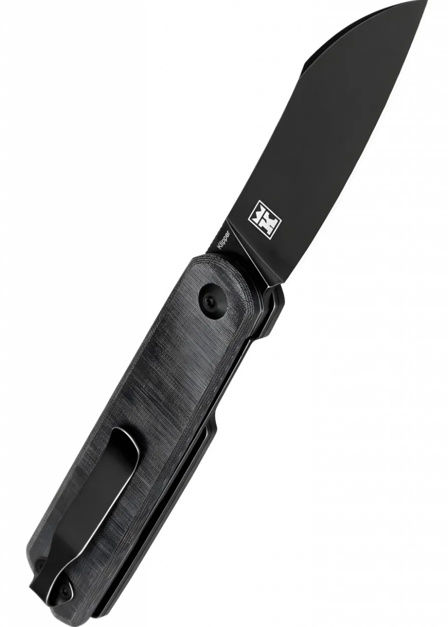 Kizer Knives KLIPPER, Micarta, schwarze Klinge, Taschenmesser