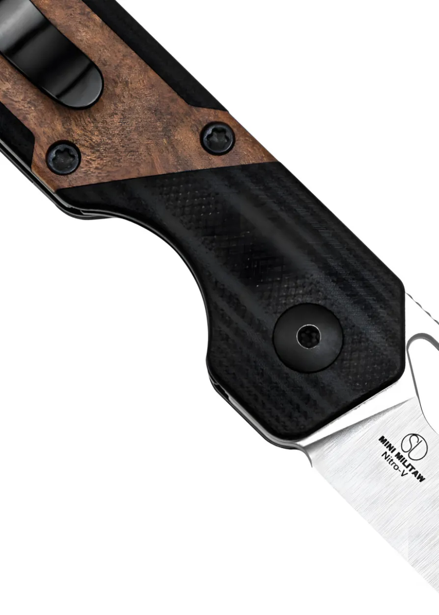 Kizer Knives Mini Militaw G10 + Mkuruti-Holz, Taschenmesser