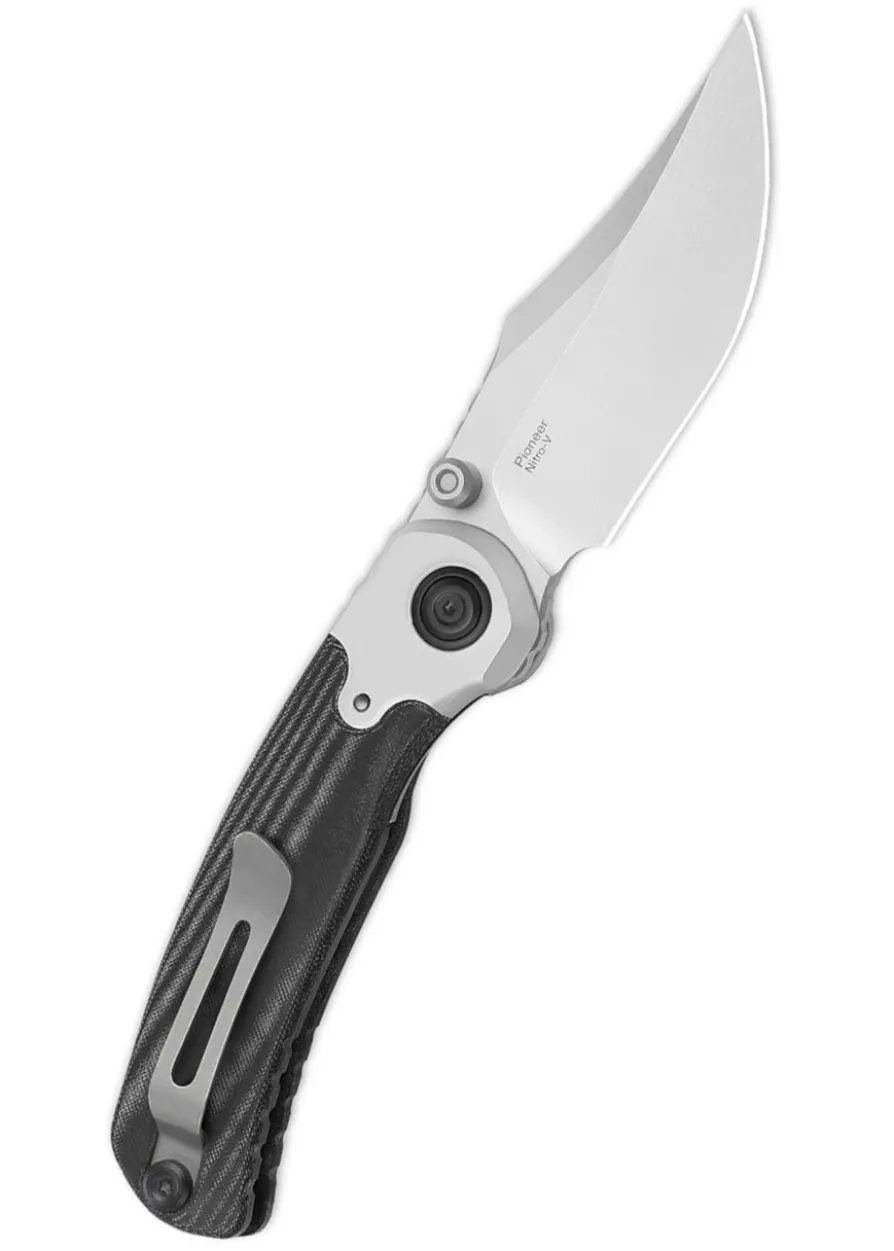 Kizer Knives Pioneer, Aluminum, Black Micarta, Nitro-V, Taschenmesser
